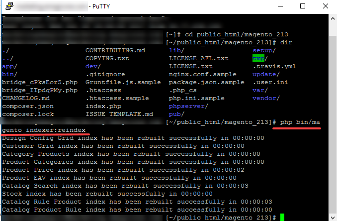 Reindex Magento 2 SSH
